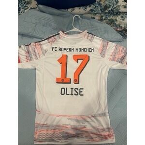 FC Bayern Munich 2021 2022 Home Soccer Jersey Mens Size Medium Olise 17 Adidas